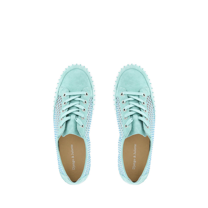 MAYSIE - LIGHT AQUA SUEDE MESH