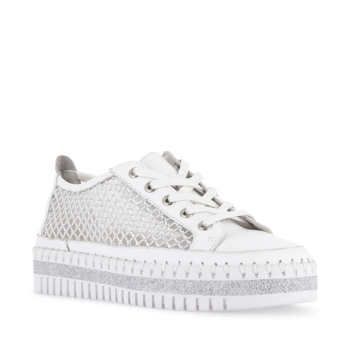 MAYSIE - WHITE LEATHER MESH