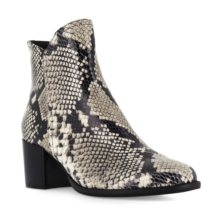 MOCKAS - BLACK/WHITE SNAKE LEATHER