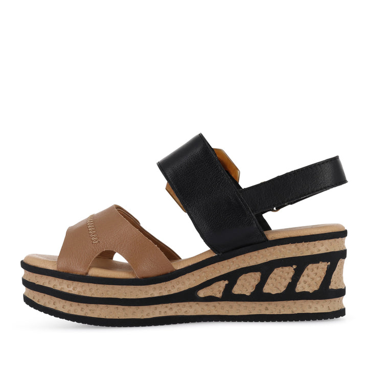QUYLLA - DARK TAN BLACK LEATHER