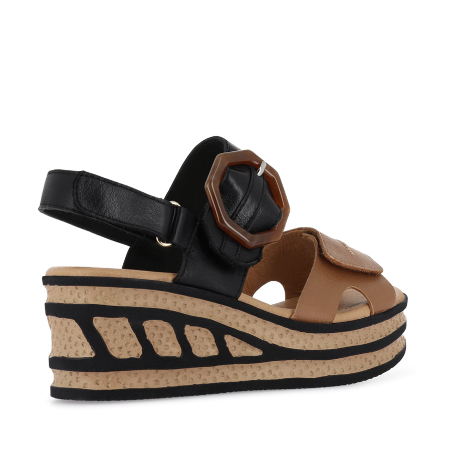 QUYLLA - DARK TAN BLACK LEATHER