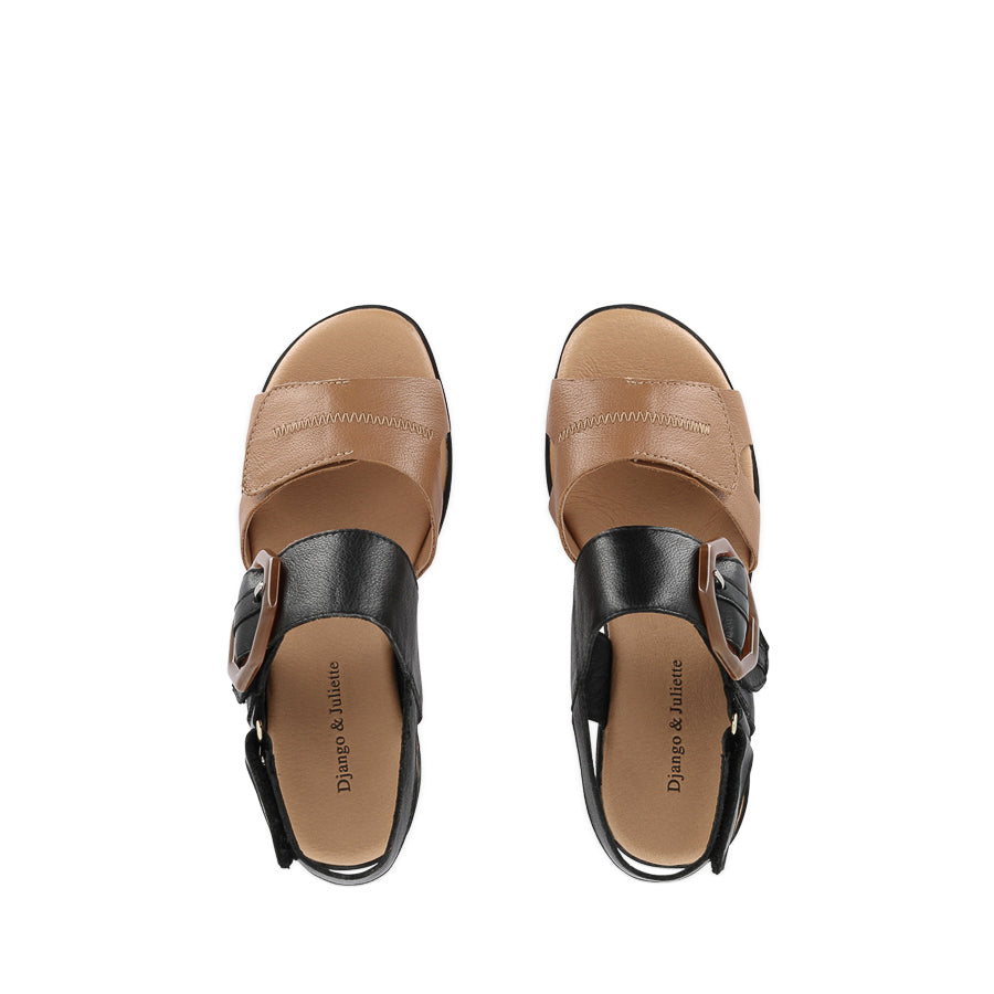 QUYLLA - DARK TAN BLACK LEATHER