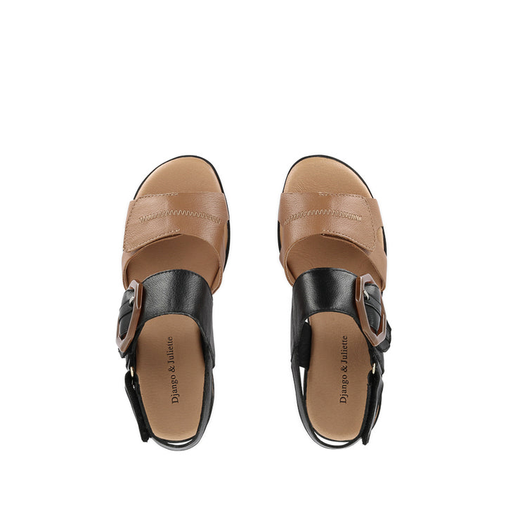 QUYLLA - DARK TAN BLACK LEATHER