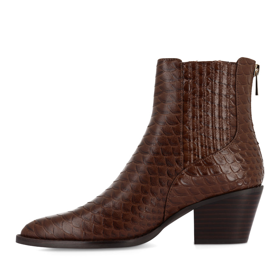 REGGY - BROWN SNAKE LEATHER