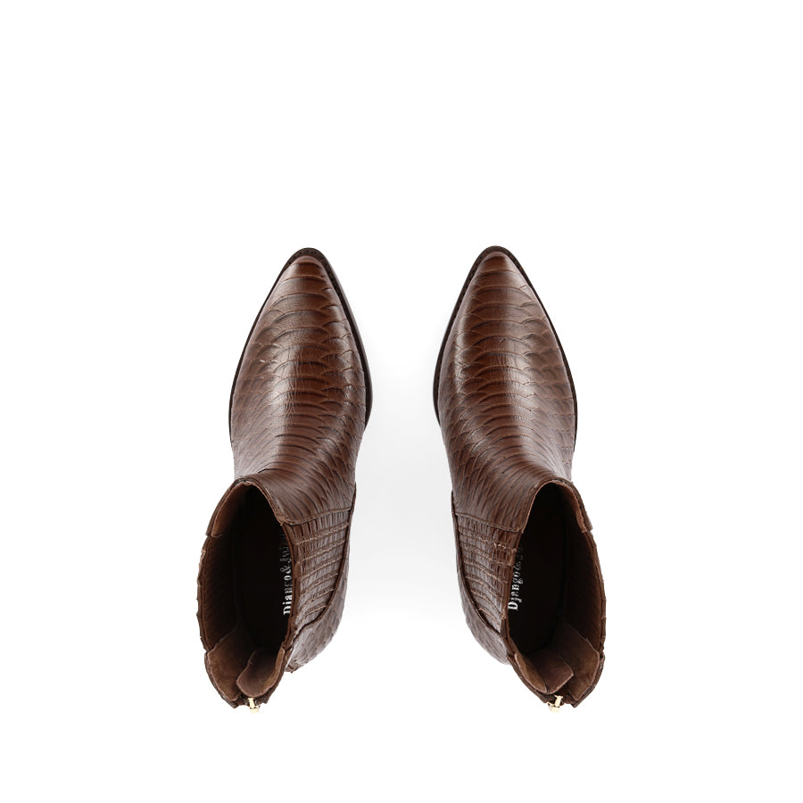 REGGY - BROWN SNAKE LEATHER