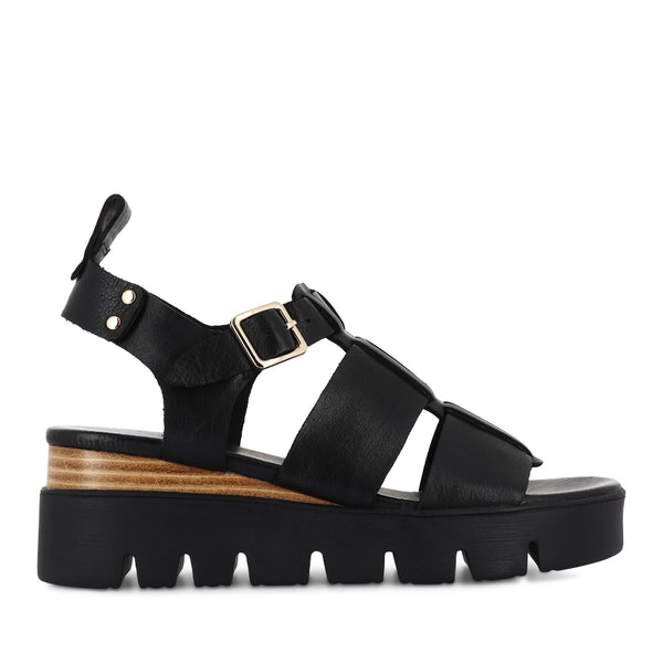 RELIE BLACK BLACK LEATHER – Evans Shoes