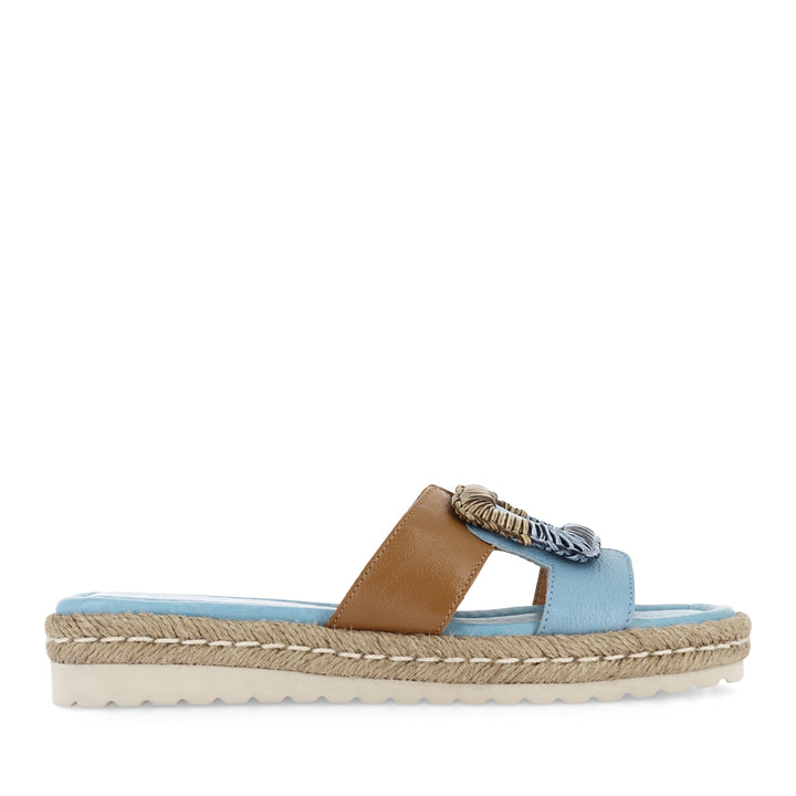 SHERE - NEW BLUE DARK TAN LEATHER