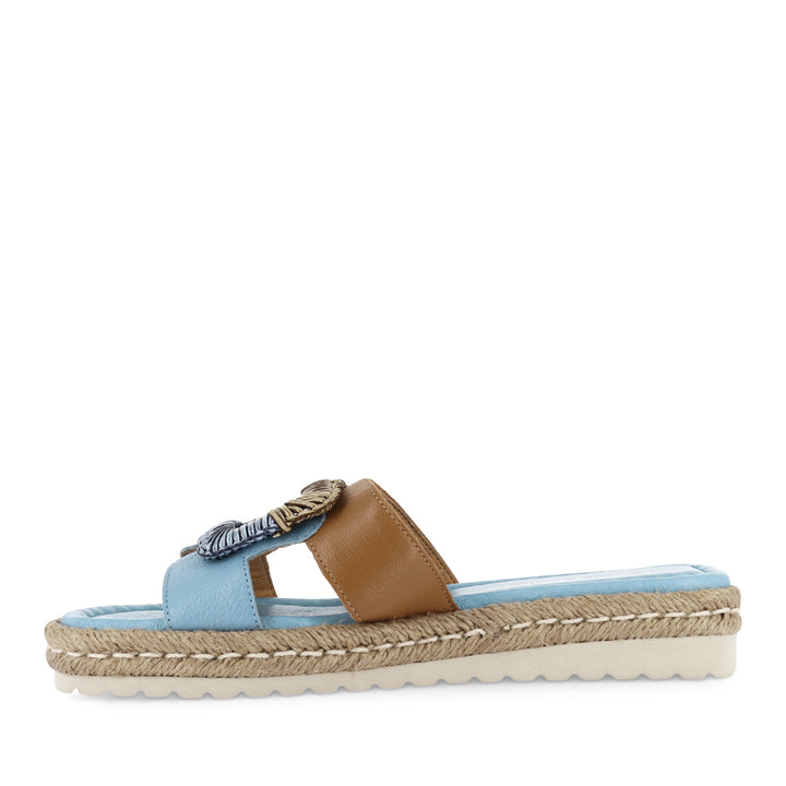 SHERE - NEW BLUE DARK TAN LEATHER