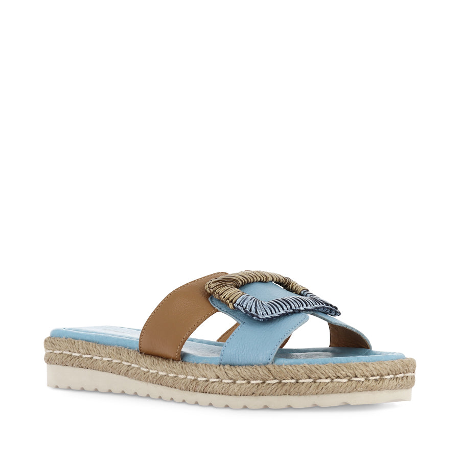 SHERE - NEW BLUE DARK TAN LEATHER