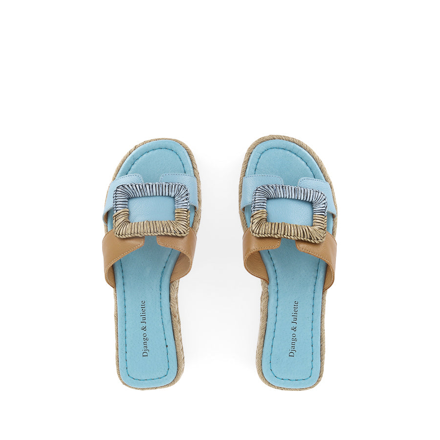 SHERE - NEW BLUE DARK TAN LEATHER