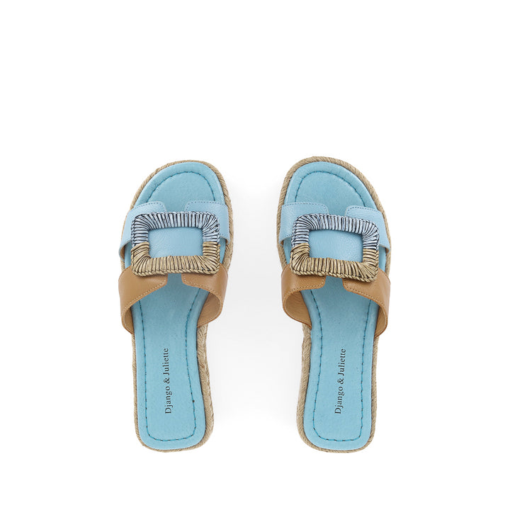 SHERE - NEW BLUE DARK TAN LEATHER