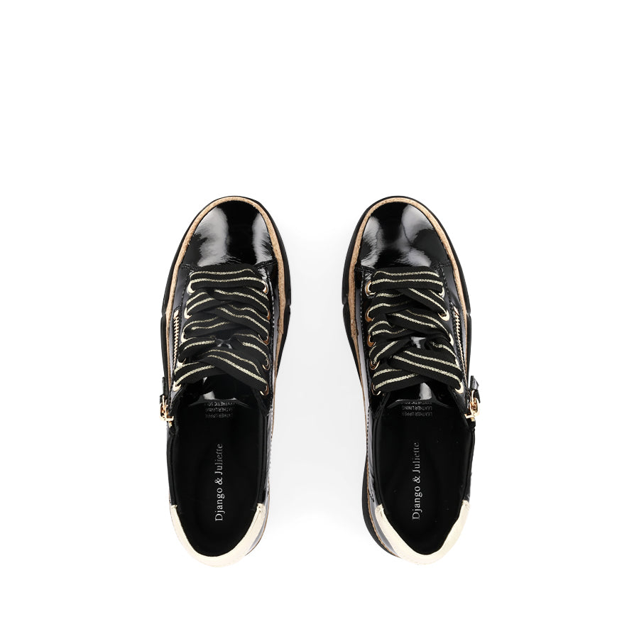 TORAYNE - BLACK GOLD PATENT MULTI LEATHER