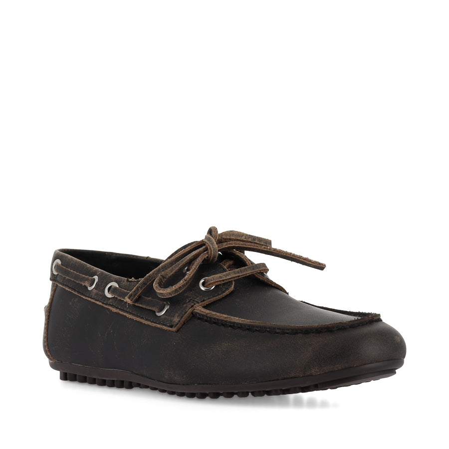 VAMBERS - BLACK-COGNAC RUB LEATHER