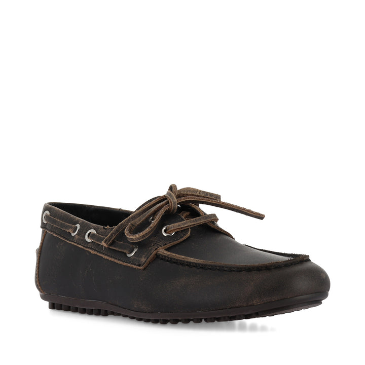 VAMBERS - BLACK-COGNAC RUB LEATHER