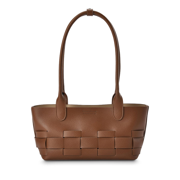 KENLEY EAST-WEST BAG - TAN SAFFIANO