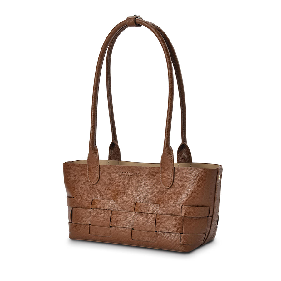 KENLEY EAST-WEST BAG - TAN SAFFIANO