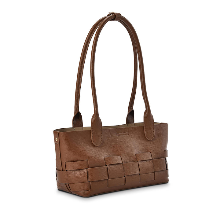 KENLEY EAST-WEST BAG - TAN SAFFIANO