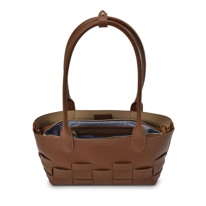 KENLEY EAST-WEST BAG - TAN SAFFIANO