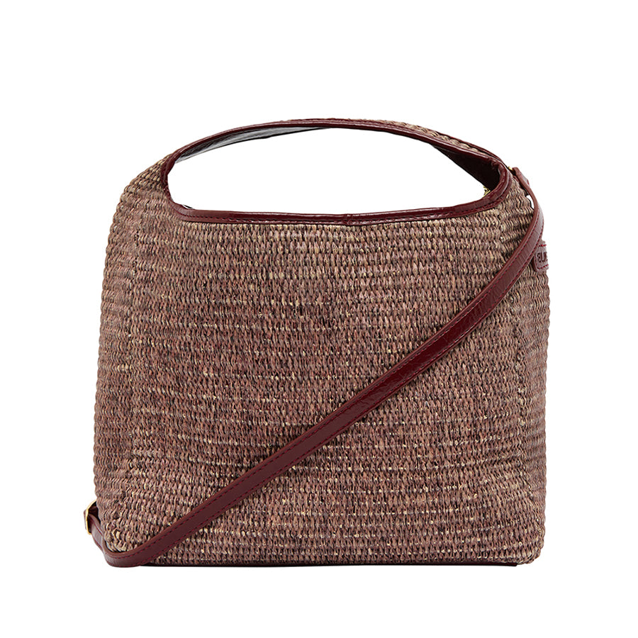 LINTON CROSSBODY LARGE - BURGUNDY COCO WEAVE