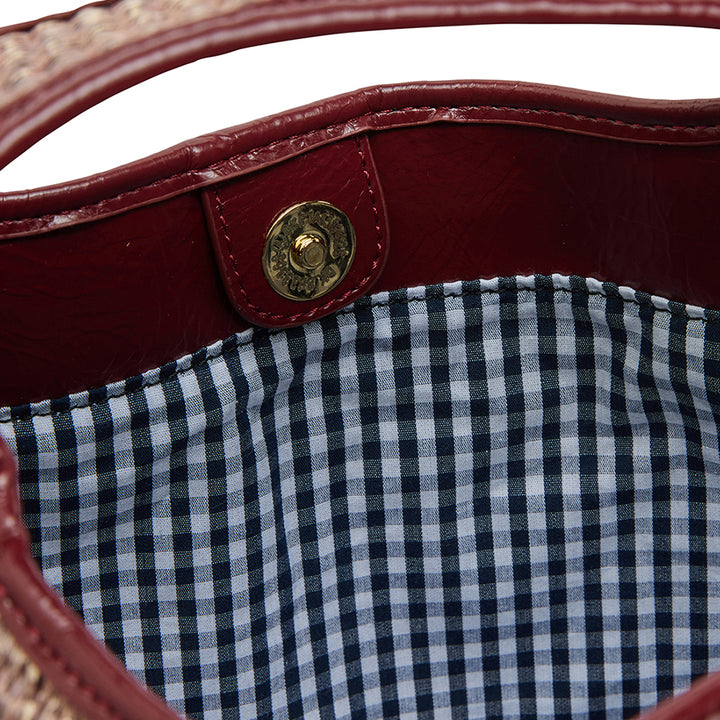 LINTON CROSSBODY LARGE - BURGUNDY COCO WEAVE