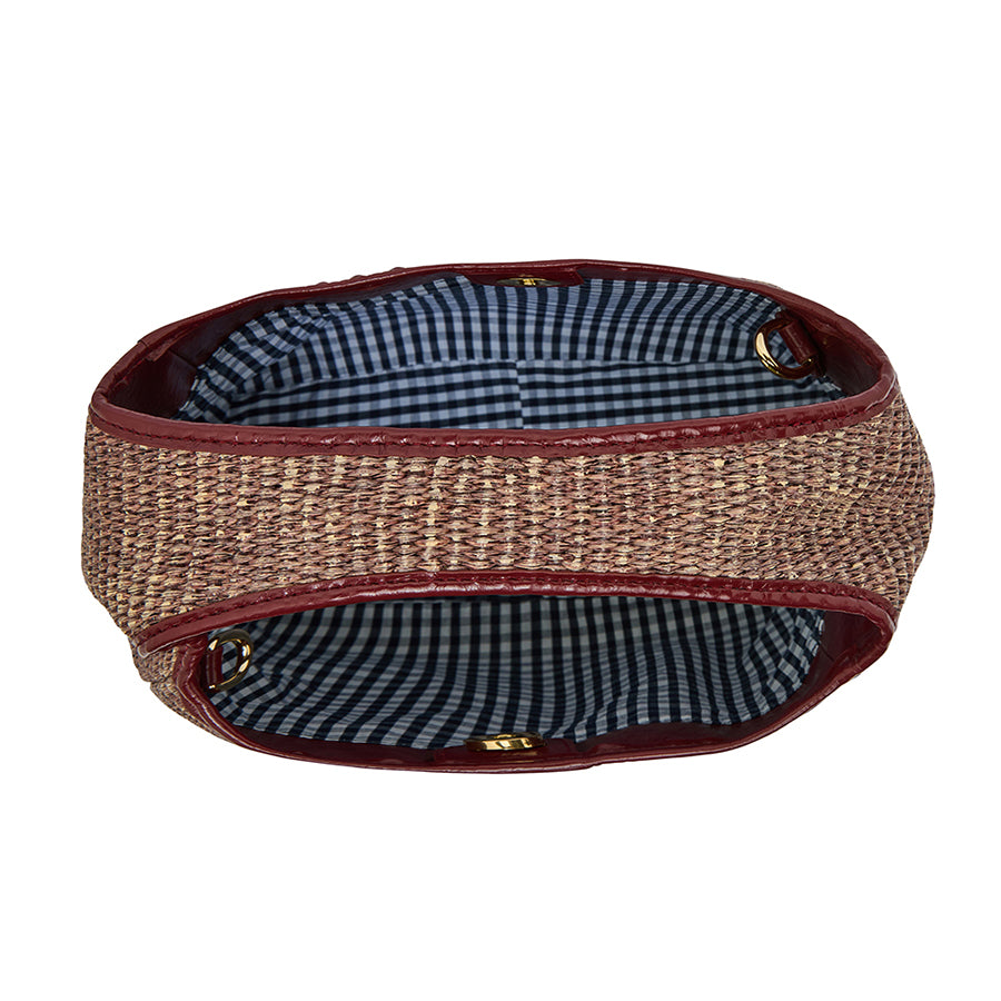 LINTON CROSSBODY LARGE - BURGUNDY COCO WEAVE