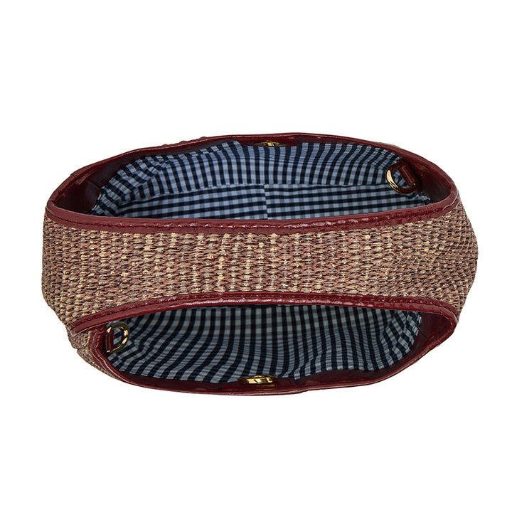 LINTON CROSSBODY LARGE - BURGUNDY COCO WEAVE