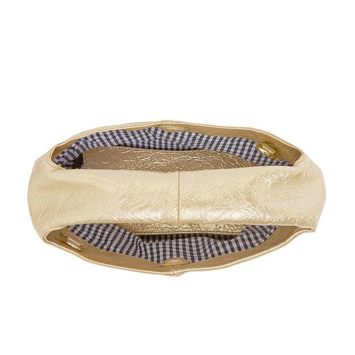 LINTON CROSSBODY LARGE - LIGHT GOLD CRINKLE