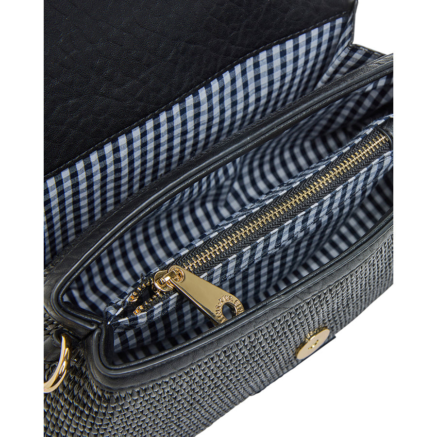LUGANO CROSSBODY - BLACK WEAVE