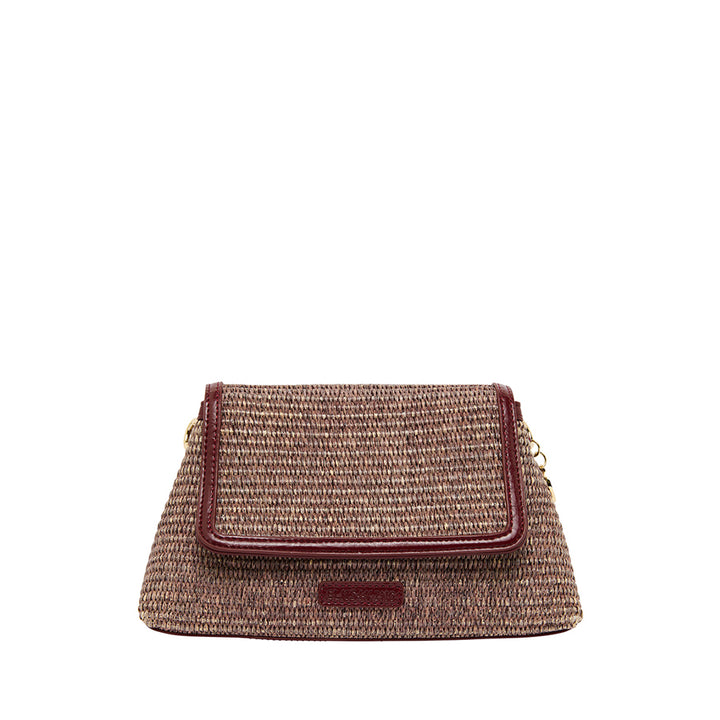 LUGANO CROSSBODY - BURGUNDY/COCO WEAVE