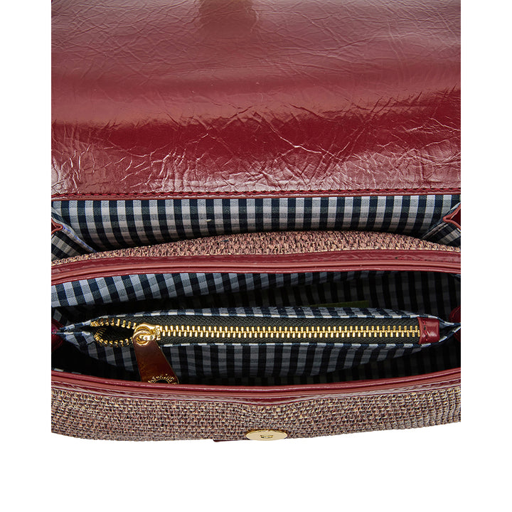 LUGANO CROSSBODY - BURGUNDY/COCO WEAVE