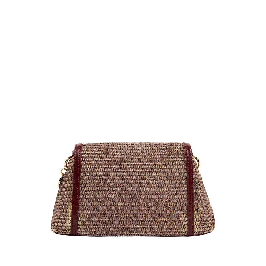 LUGANO CROSSBODY - BURGUNDY/COCO WEAVE
