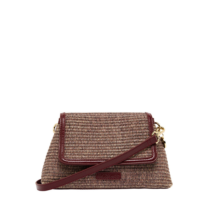 LUGANO CROSSBODY - BURGUNDY/COCO WEAVE