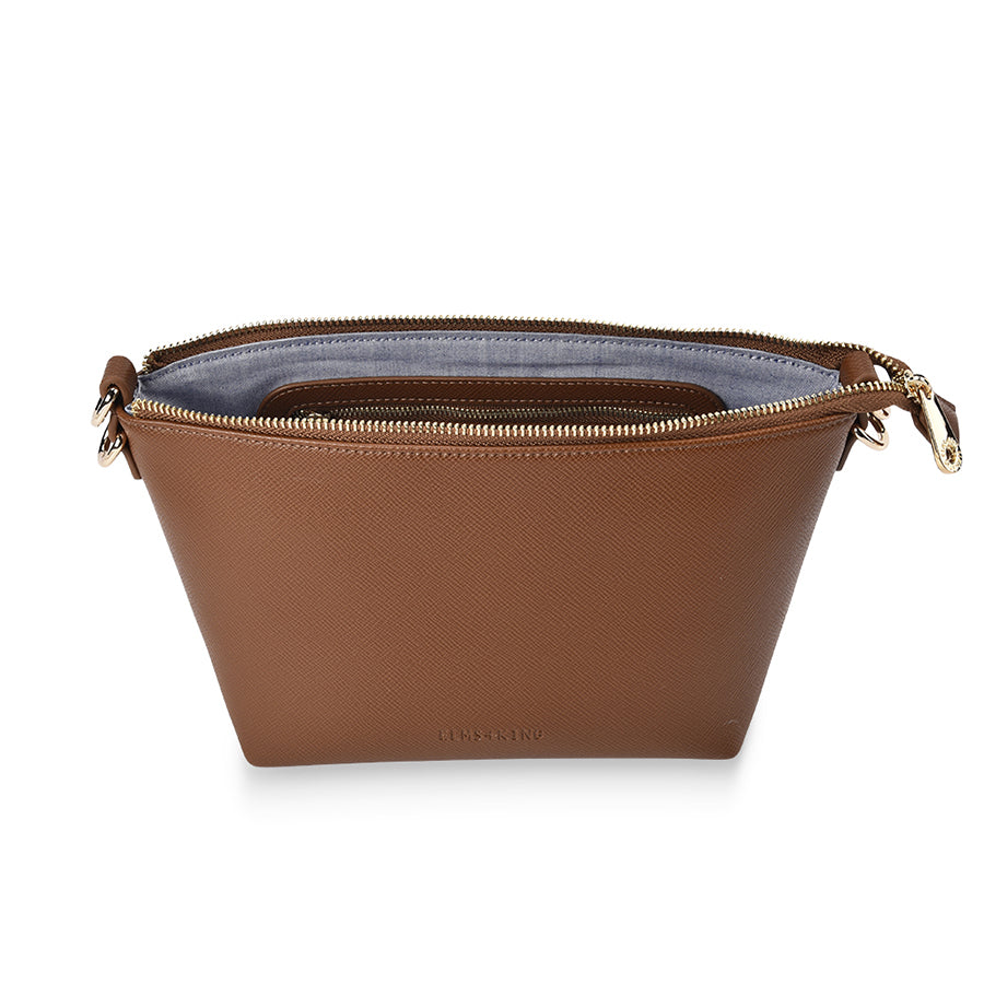 LEYTON CROSSBODY - TAN SAFFIANO
