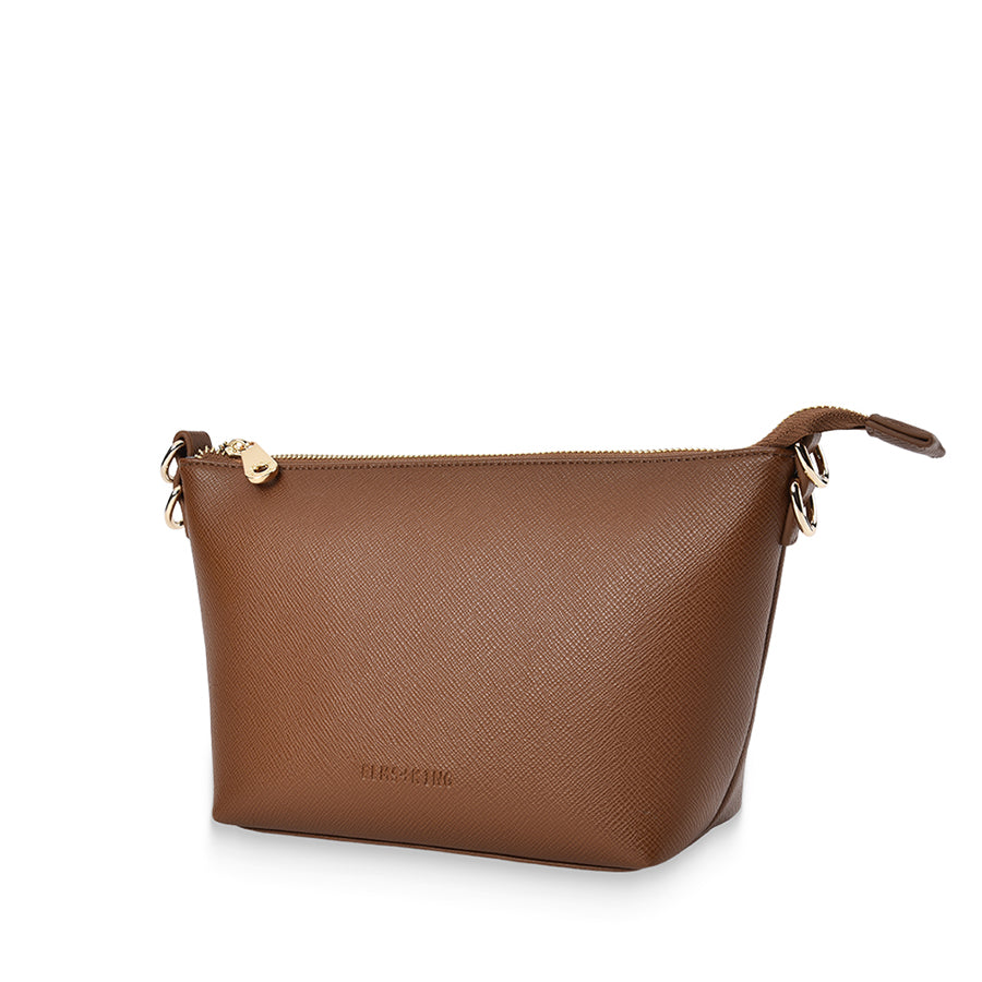 LEYTON CROSSBODY - TAN SAFFIANO
