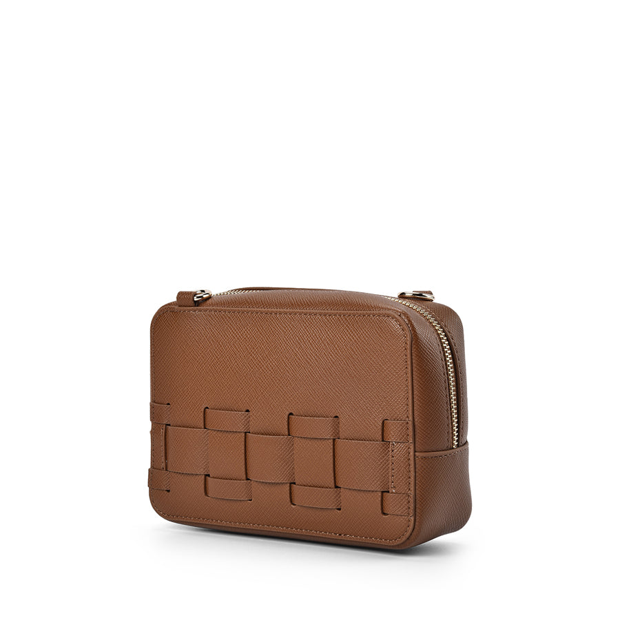 LONDON CROSSBODY - TAN SAFFIANO