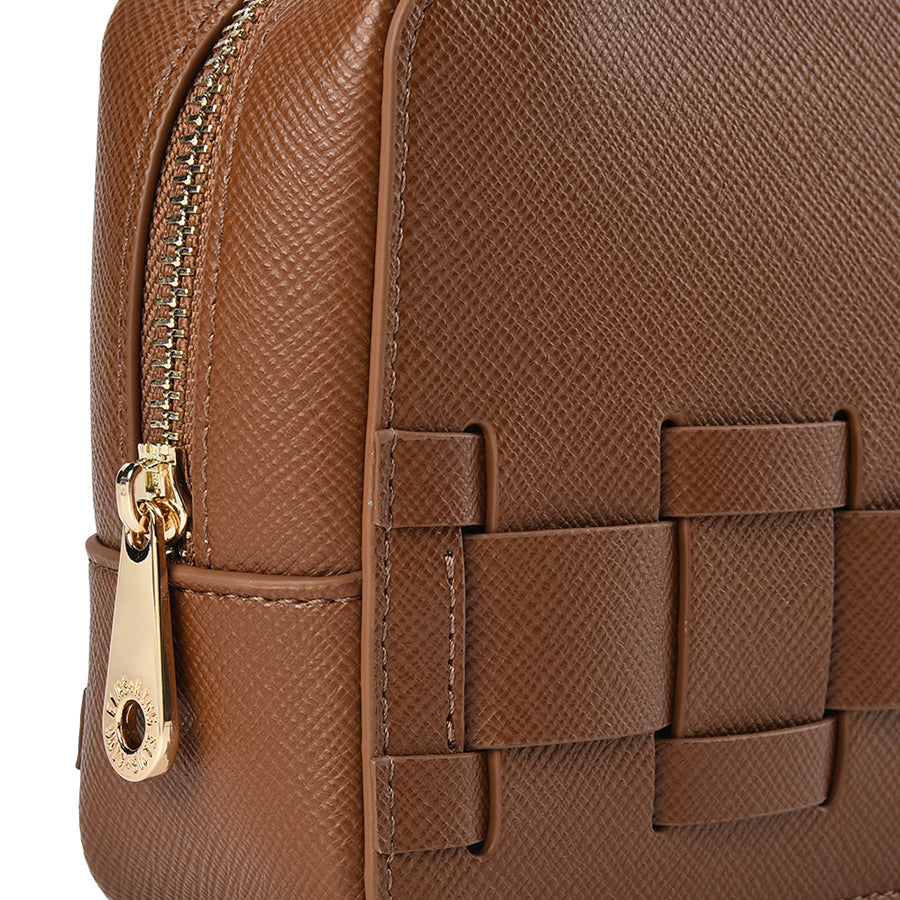 LONDON CROSSBODY - TAN SAFFIANO