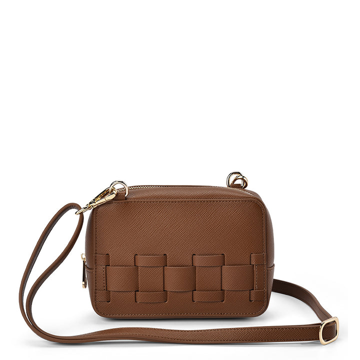 LONDON CROSSBODY - TAN SAFFIANO