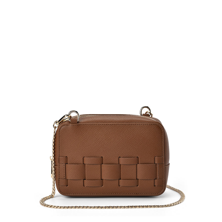 LONDON CROSSBODY - TAN SAFFIANO