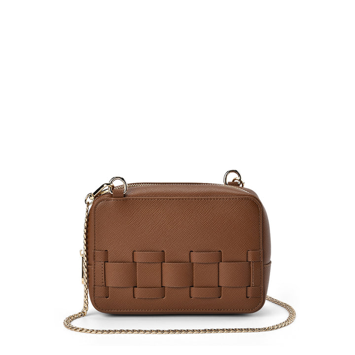 LONDON CROSSBODY - TAN SAFFIANO