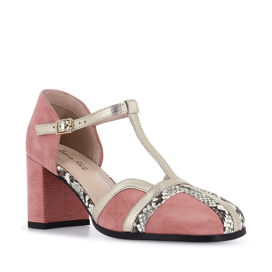 YASMIN - PINK SUEDE MULTI