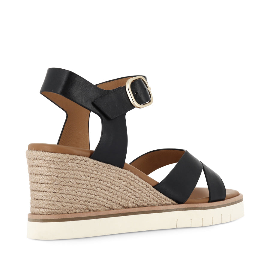 HAZY - BLACK LEATHER/NATURAL ROPE