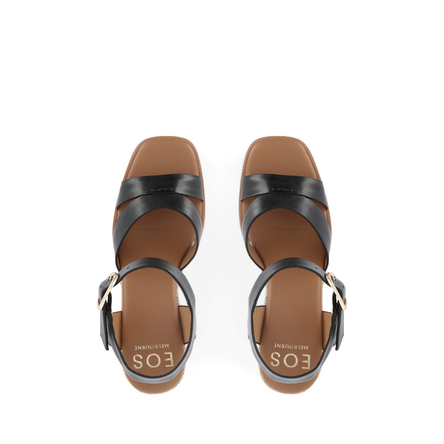 HAZY - BLACK LEATHER/NATURAL ROPE