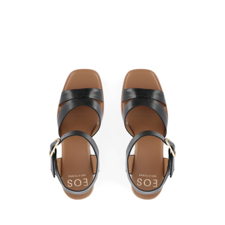 HAZY - BLACK LEATHER/NATURAL ROPE