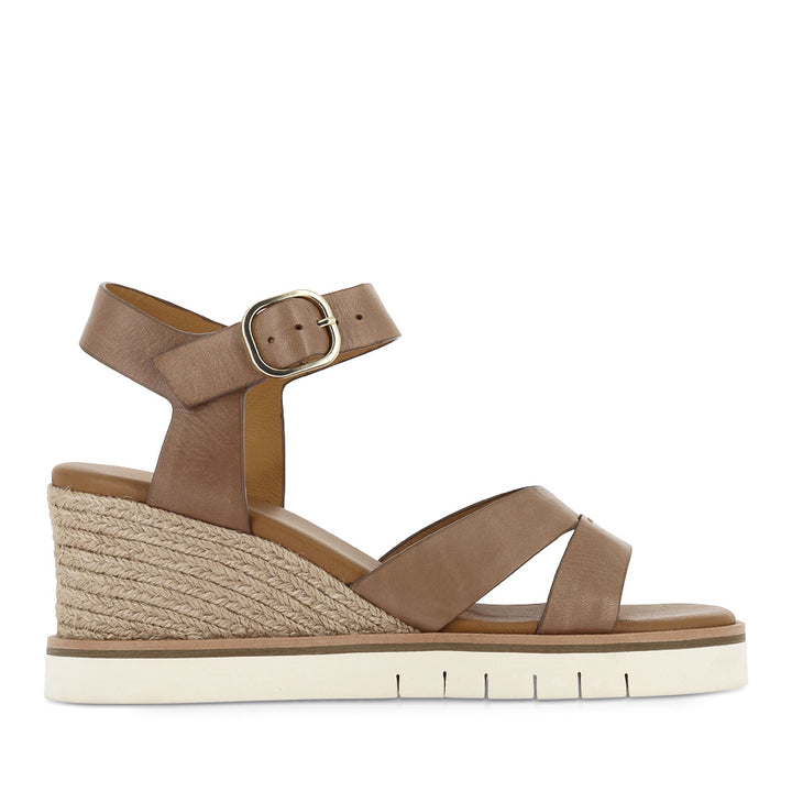 HAZY - PECAN LEATHER/NATURAL ROPE