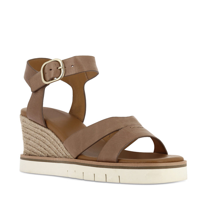 HAZY - PECAN LEATHER/NATURAL ROPE