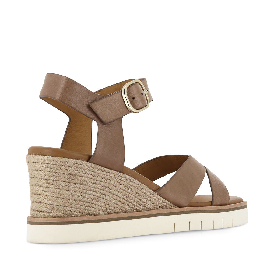 HAZY - PECAN LEATHER/NATURAL ROPE