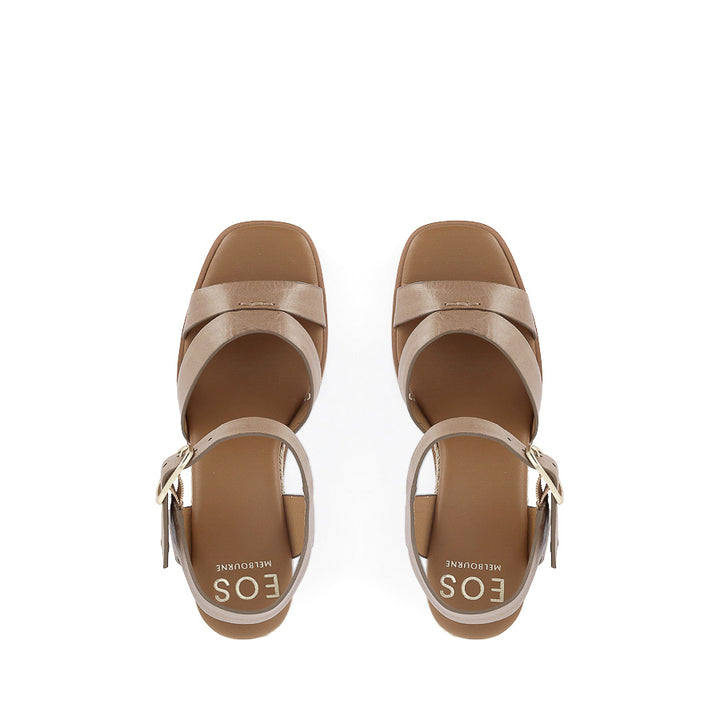 HAZY - PECAN LEATHER/NATURAL ROPE