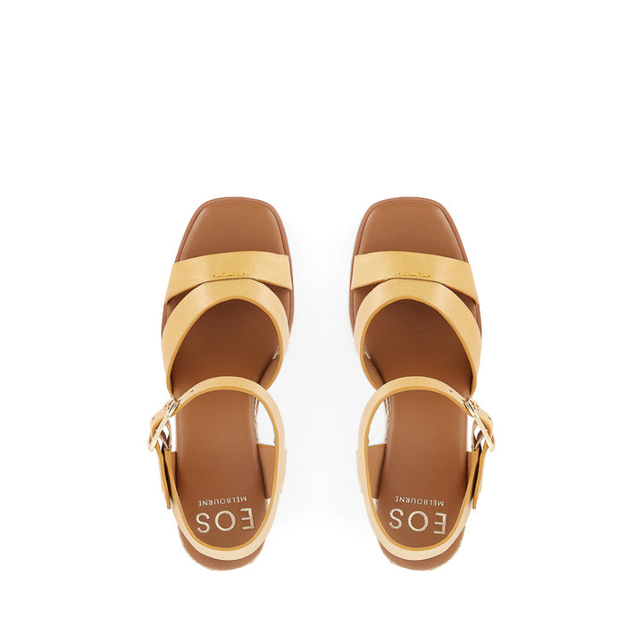 HAZY - SUNFLOWER LEATHER/NATURAL ROPE