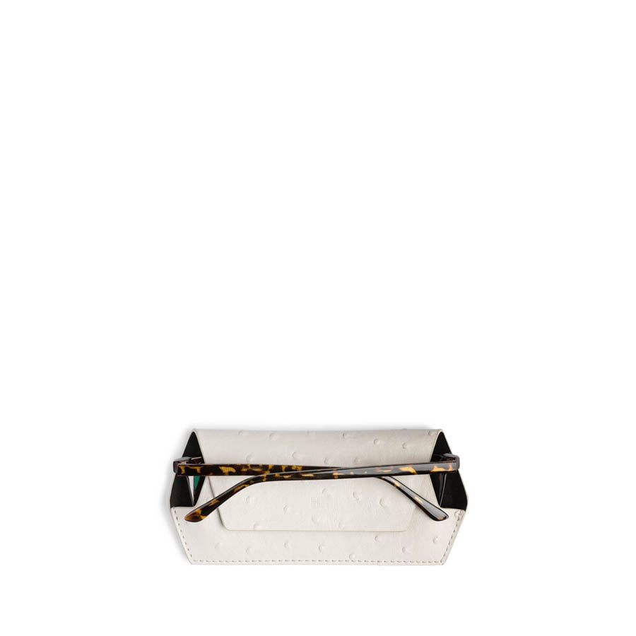 GLASSES CASE - OSTRICH PRINT STONE