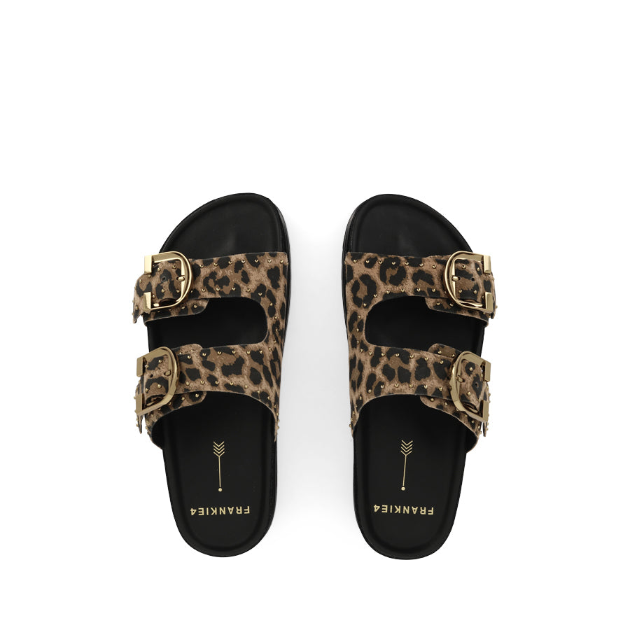 DEON - DARK LEOPARD STUD SUEDE